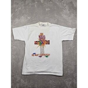 Vintage All Sport T-Shirt Mens L Fit M White 1997 Marcha Para Jesus *Read